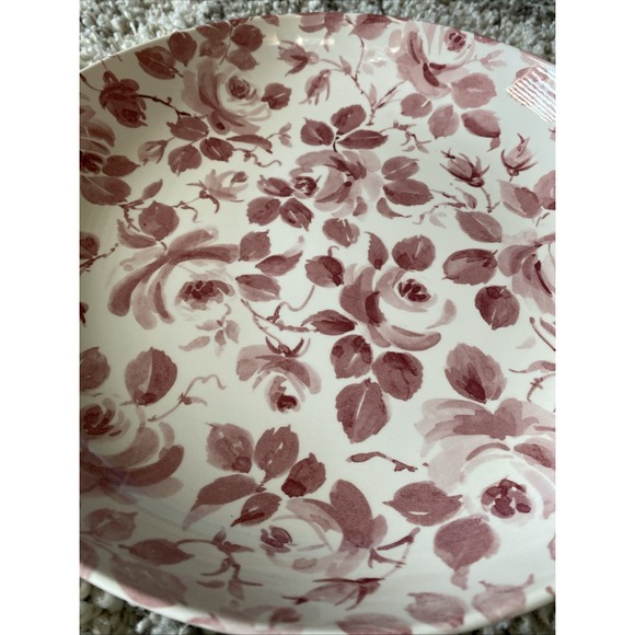 Spode Red Roses & Leaves Pasta Serving Bowl Pattern - Picture 2 of 4